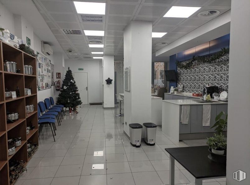 Retail for rent at Avenida Asturias, 57, Tetuán, Madrid, 28035 with chair, houseplant, bookcase, table, furniture, property, shelf, plant, shelving and interior design around