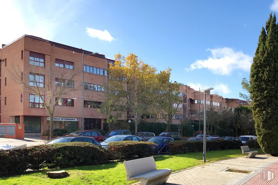 Local en alquiler en Zona Norte, Pozuelo de Alarcón, Madrid, 28224 con mesa de trabajo, coche, edificio, nube, planta, cielo, propiedad, ventana, árbol y diseño urbano alrededor