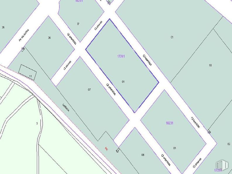 Land for sale at Zona Valdeluz, Horche, Guadalajara, 19140 with font, parallel, symmetry, pattern, slope, circle, rectangle, diagram, grass and magenta around