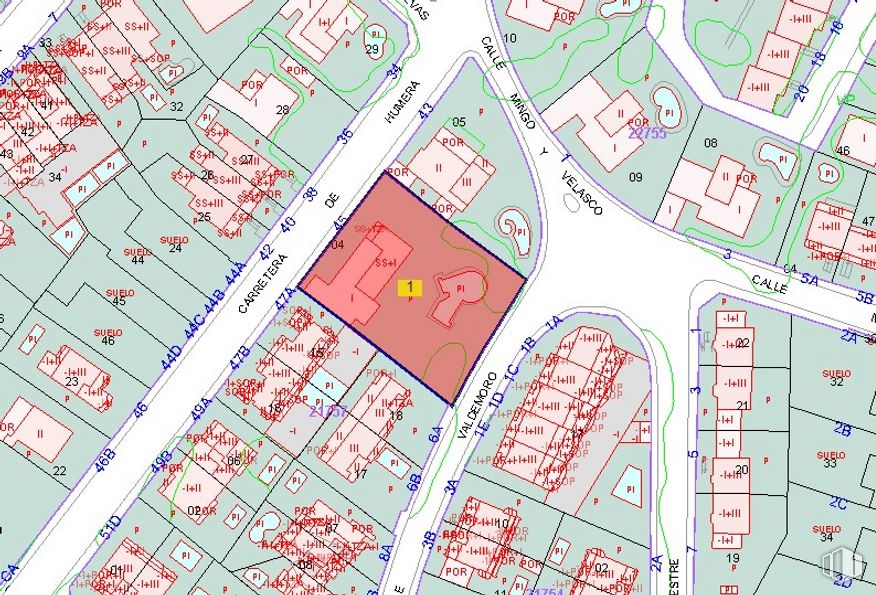 Suelo en venta en Carretera Húmera, 45, Pozuelo de Alarcón, Madrid, 28224 con mapa, diseño urbano, fuente, en paralelo, patrón, asentamiento humano, plan, esquema, dibujo y diseño alrededor