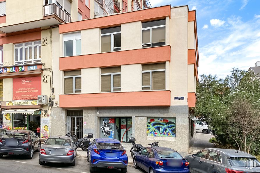 Oficina en venta en Calle Mota del Cuervo, 21, Hortaleza, Madrid, 28043 con coche, ventana, edificio, luz de estacionamiento automotriz, rueda, vehículo terrestre, vehículo, neumático, propiedad y cielo alrededor