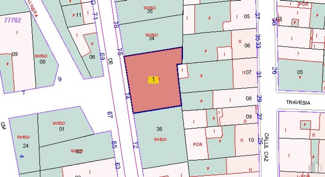 Land for sale at Calle Santa Ana, Belmonte, Cuenca, 16640 with map, rectangle, land lot, font, material property, schematic, parallel, slope, pattern and plan around