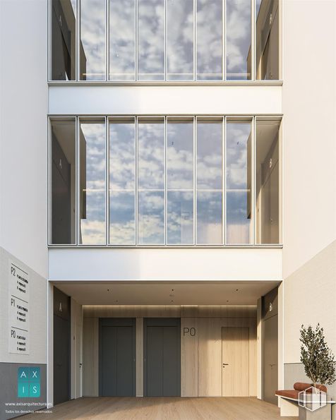 Oficina en alquiler en Ronda Poniente, 3, Tres Cantos, Madrid, 28760 con ventana, puerta, edificio, planta, interiorismo, planta de interior, accesorio, maceta, rectángulo y cielo alrededor