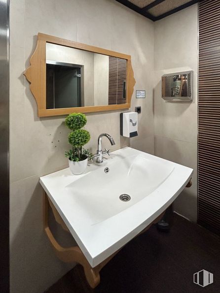 Local en alquiler en Calle José María de Pereda, Alcalá de Henares, Madrid, 28806 con planta de interior, grifo, espejo, fregadero, accesorios de fontanería, lavabo, cuarto de baño, madera, marco y interiorismo alrededor