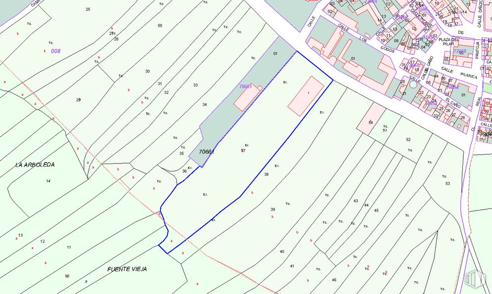 Land for sale at Fuente Vieja, Numancia de la Sagra, Toledo, 45230 with packaged goods, ecoregion, map, slope, line, urban design, parallel, font, circle and pattern around