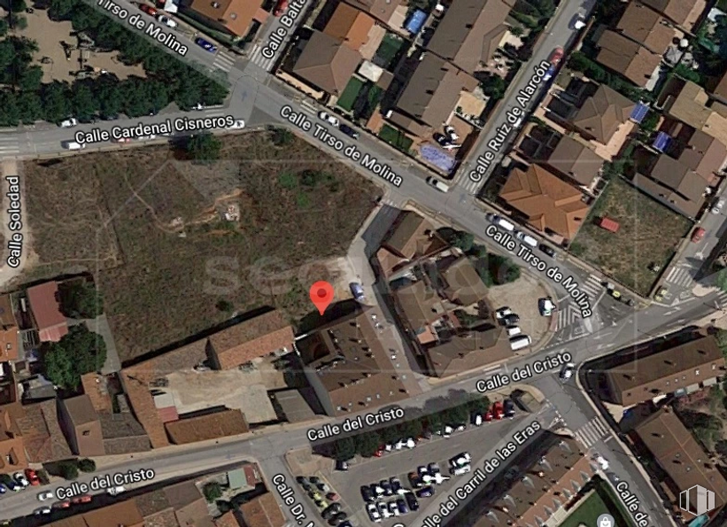 Land for sale at Calle Soledad, 20, Meco, Madrid, 28880 with building, infrastructure, map, car, land lot, urban design, neighbourhood, residential area, line and landscape around