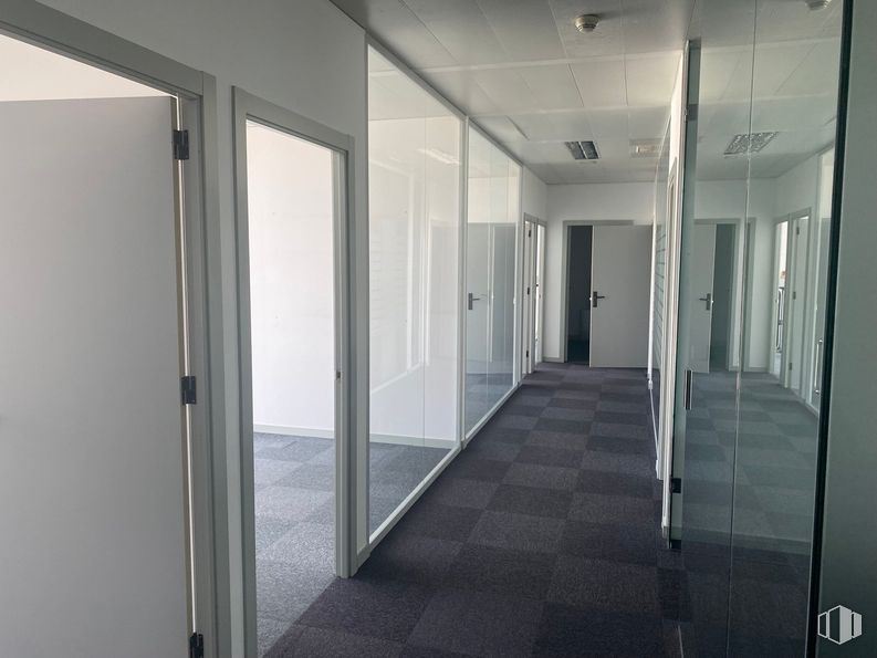 Oficina en alquiler en Edificio A, Calle Anabel Segura, 11, Alcobendas, Madrid, 28109 con suelos, suelo, interiorismo, vidrio, techo, puerta, edificio comercial, iluminación natural, transparencia y limpieza alrededor