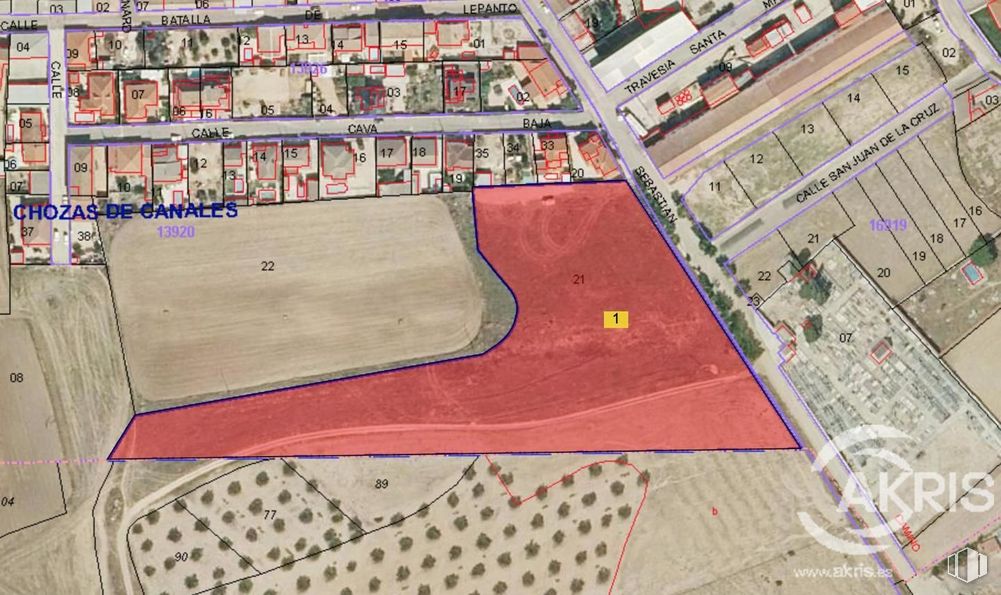 Suelo en venta en Calle San Sebastián, Chozas de Canales, Toledo, 45960 con mundo, diseño urbano, línea, estadio, hierba, suelos, ciudad, recinto deportivo, paisaje y madera alrededor