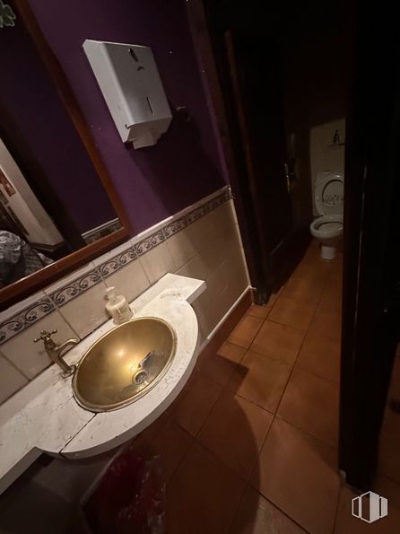 Retail for rent at Zona Ponzano, Chamberí, Madrid, 28003 with sink, toilet, brown, mirror, tap, plumbing fixture, bathroom sink, bathroom, wood and floor around