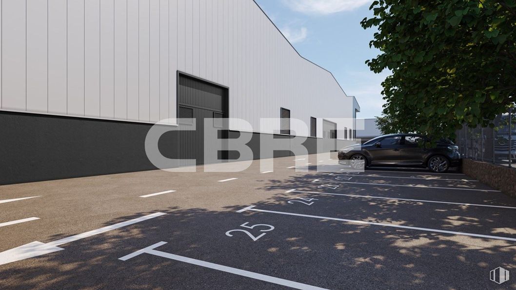 Industrial for rent at IB-2 Logistic Park, Cabanillas del Campo, Guadalajara, 19171 with car, wheel, tire, automotive tire, plant, road surface, sky, asphalt, cloud and tree around