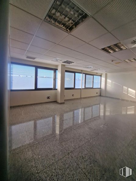 Oficina en alquiler en Zona El Pinar - Punta Galea, Las Rozas de Madrid, Madrid, 28230 con ventana, accesorio, interiorismo, edificio, suelo, suelos, sombra, hall, casa y vidrio alrededor