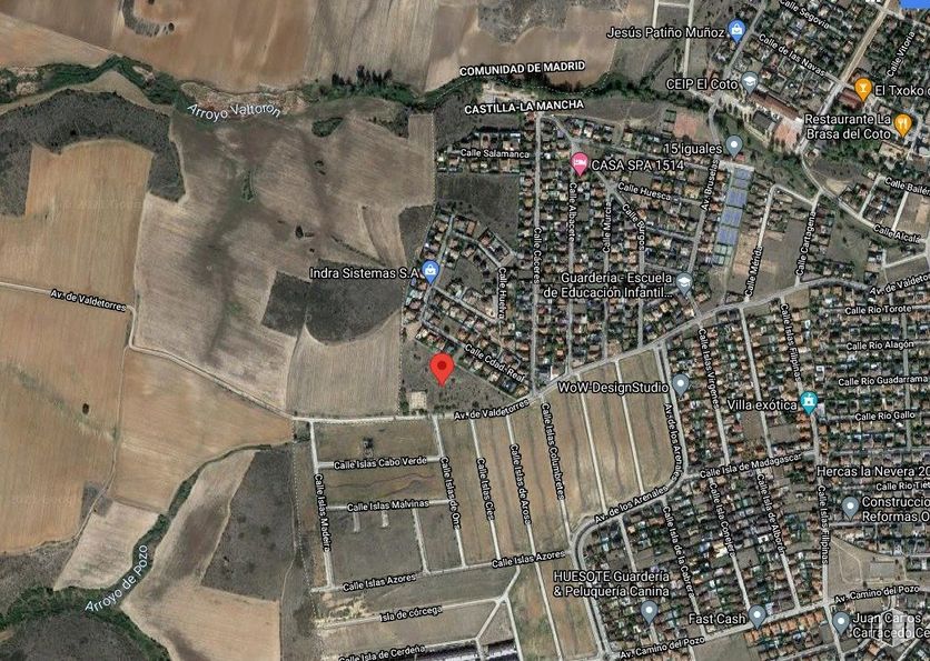 Land for sale at Avenida Valdetorres, El Casar, Guadalajara, 19170 with building, property, ecoregion, map, land lot, urban design, world, residential area, landscape and city around