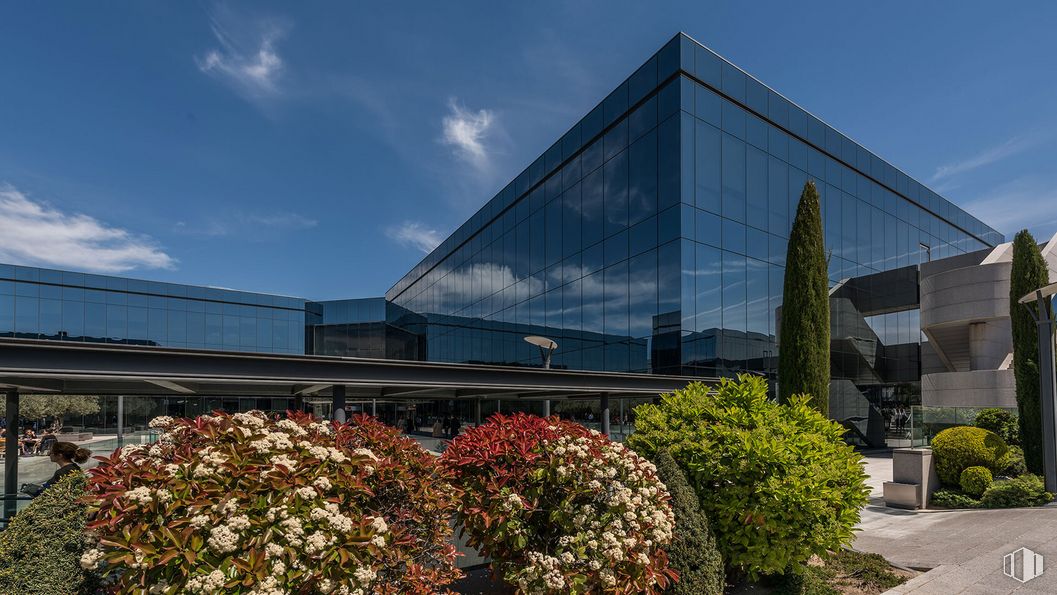 Oficina en alquiler en Paseo Club Deportivo, 1, Pozuelo de Alarcón, Madrid, 28223 con planta, edificio, cielo, nube, propiedad, flor, botánica, bienes raíces, ciudad y fachada alrededor