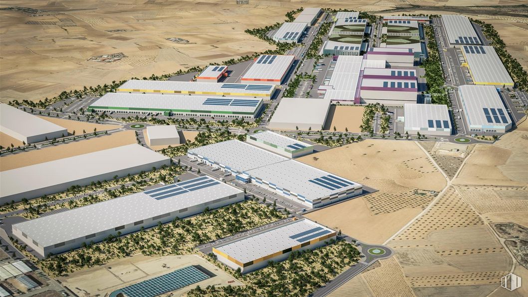 Suelo en venta en Parque logístico Industrial Noblejas, Noblejas, Toledo, 45350 con infraestructura, edificio, lote de terreno, diseño urbano, barrio, zona residencial, paisaje, inmobiliario, planta y tejado alrededor