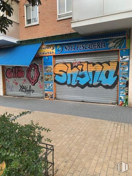 Local en alquiler en Calle Manojo de Rosas,, Villaverde, Madrid, 28041 con ventana, planta, edificio, pintura, arte, grafiti, fuente, árbol, espacio público y ladrillo alrededor