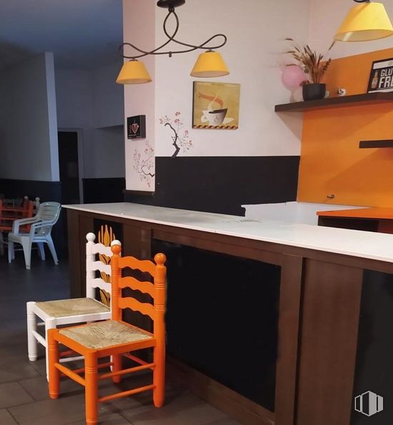 Retail for sale at Calle Amargura, Carbonero el Mayor, Segovia, 40270 with chair, lighting, cabinetry, furniture, wood, table, orange, interior design, architecture and plant around