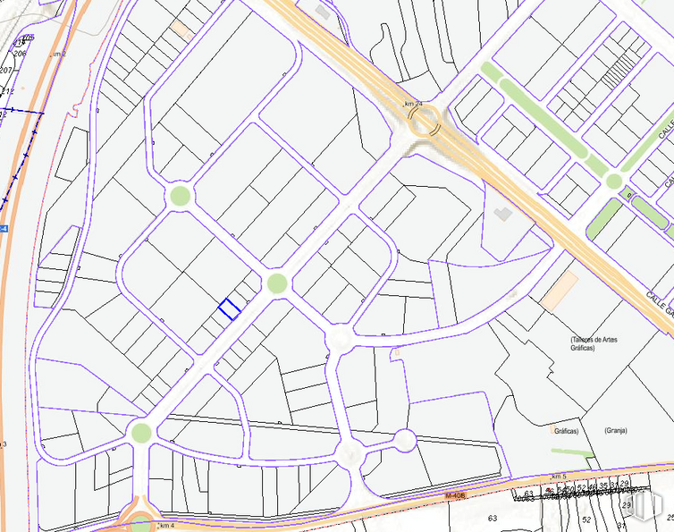 Land for rent at Calle Arquitectos, Pinto, Madrid, 28320 with property, ecoregion, map, infrastructure, urban design, land lot, font, line, slope and schematic around