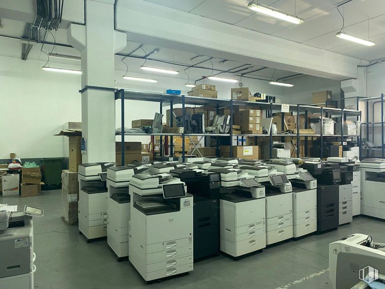 Industrial for sale at Parque Empresarial San Fernando de Henares, San Fernando de Henares, Madrid, 28830 with filing cabinet, light fixture, office equipment, photocopier, office supplies, technology, printer, machine, peripheral and laser printing around