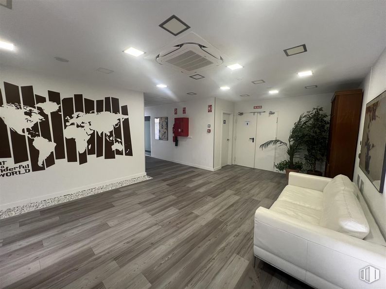 Oficina en alquiler en Carretera A Coruña, Las Rozas de Madrid, Madrid, 28230 con sofá, planta de interior, planta, diseño automovilístico, interiorismo, suelos, suelo, pared, hall y arte alrededor