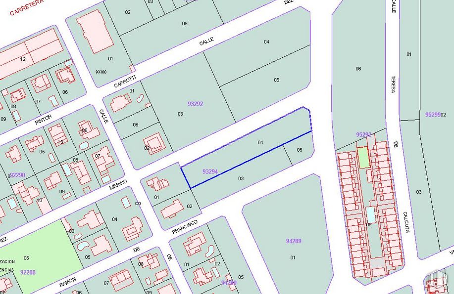 Land for sale at Calle Teresa de Calcuta, Ávila, 05004 with map, font, rectangle, line, schematic, parallel, pattern, urban design, slope and plan around