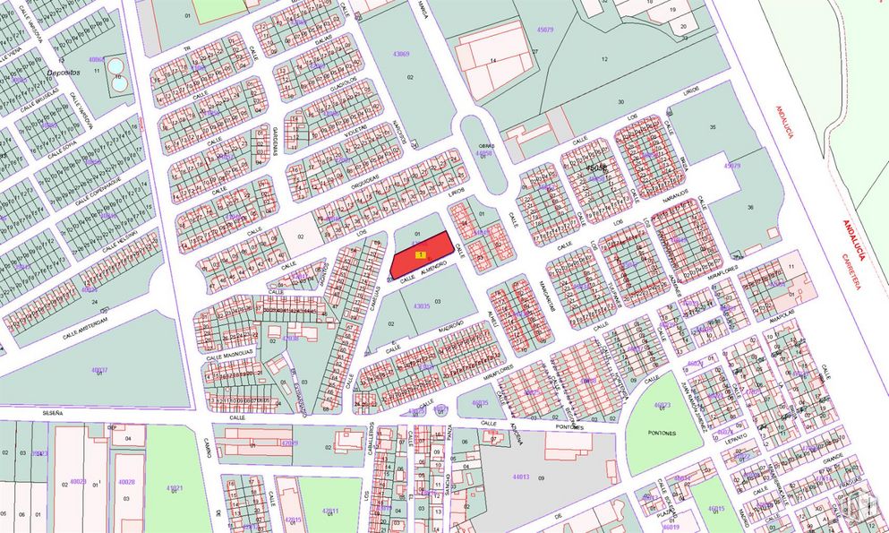 Suelo en venta en Calle Almendro, 1, Seseña, Toledo, 45224 con propiedad, mapa, ecorregión, infraestructura, lote de terreno, diseño urbano, línea, fuente, zona residencial y en paralelo alrededor