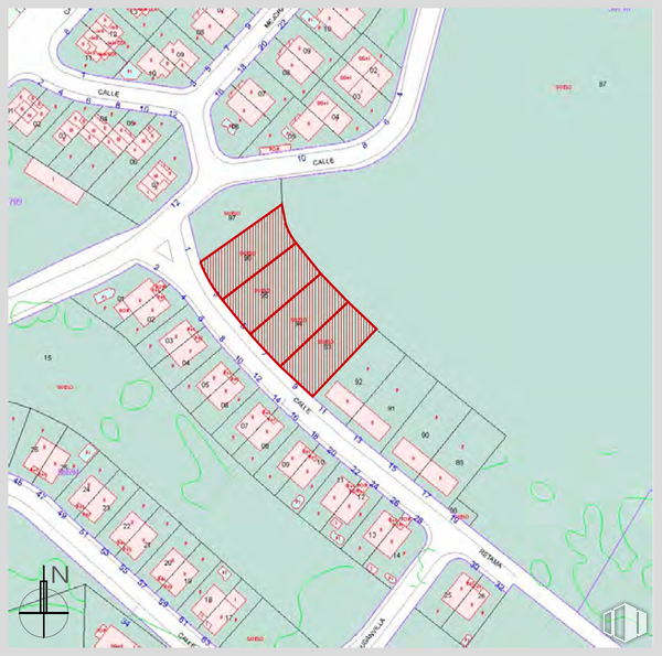 Suelo en venta en Calle Retama, 3 - 9, Villalbilla, Madrid, 28810 con mapa, agua, diseño urbano, en paralelo, plan, paisaje, fuente, patrón, intersección y círculo alrededor