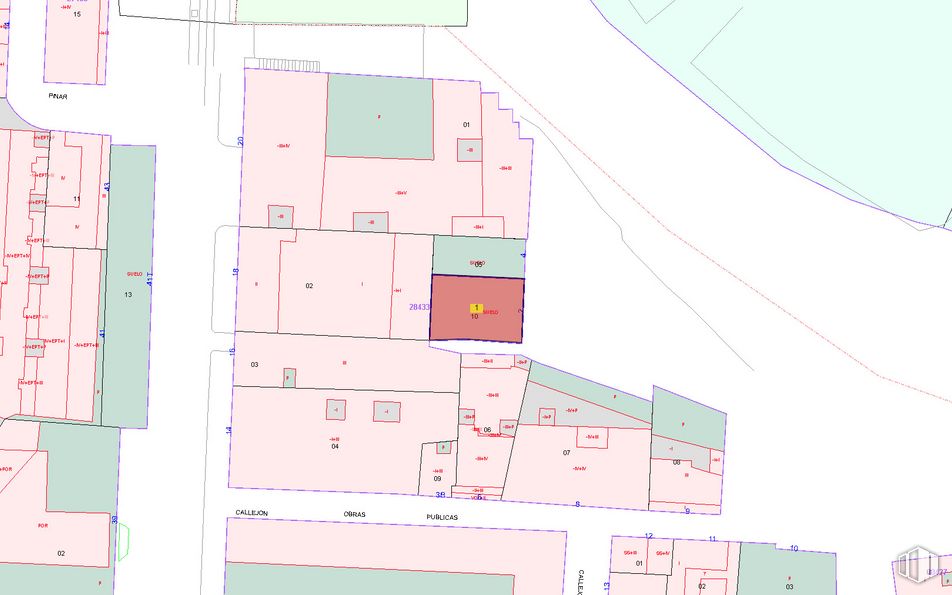 Land for sale at Callejón Obras Públicas, 6, Toledo, 45003 with ecoregion, map, land lot, architecture, schematic, urban design, rectangle, font, parallel and slope around