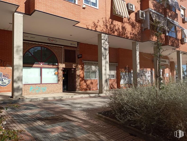 Retail for rent at Calle Rusia, San Blas - Canillejas, Madrid, 28022 with plant, window, building, road surface, urban design, residential area, facade, brick, city and tints and shades around