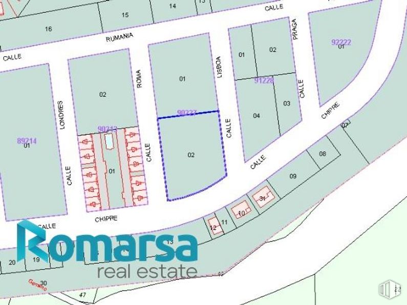 Suelo en venta en Calle Chipre, 20, Ávila, 05004 con mapa, esquema, fuente, diseño urbano, rectángulo, pendiente, en paralelo, plan, diagrama y dibujo técnico alrededor