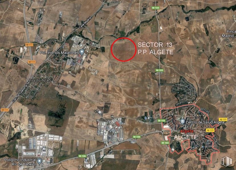 Land for sale at Sector S13, Algete, Madrid, 28110 with aerial photography, bird's-eye view, plain and intersection around