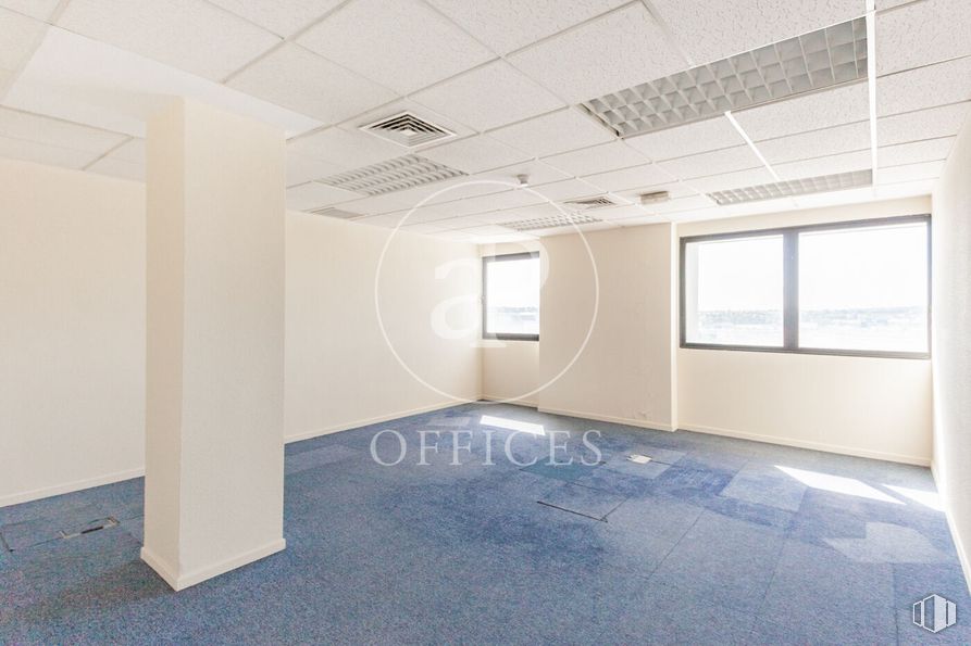 Oficina en alquiler en Zona Ensanche, Alcobendas, Madrid, 28100 con ventana, hall, edificio, suelos, suelo, madera, sombra, accesorio, techo y espacio alrededor