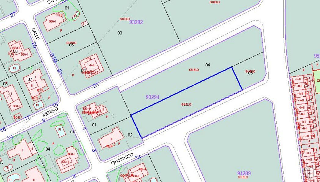 Land for sale at Calle Ramón de Francisco, S/N, Ávila, 05004 with ruler, map, rectangle, font, parallel, pattern, circle, intersection, slope and schematic around