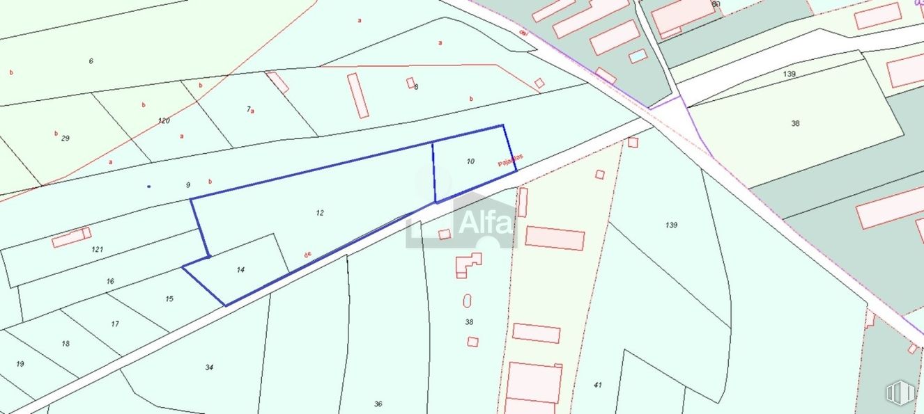 Land for sale at Camino Pajarillas, Móstoles, Madrid, 28935 with map, white, plan, schematic, diagram, triangle and screenshot around