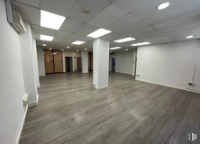 Office for sale at Zona Vallehermoso, Chamberí, Madrid, 28003 with fixture, wood, interior design, flooring, hall, floor, composite material, laminate flooring, hardwood and ceiling around