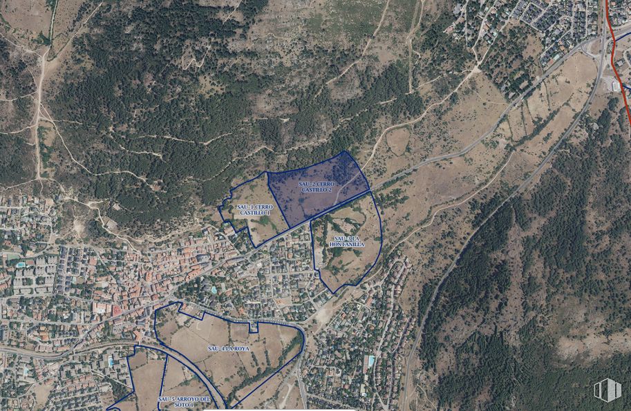 Land for sale at Sierra de Madrid, Collado Mediano, Madrid, 28450 with pillow, map, world, urban design, landscape, city, atlas, pattern, bird's-eye view and font around