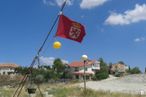 Land for sale at Zona Urbanización Montealegre, Torrelodones, Madrid, 28250 with flag, house, sky, plant, cloud, land lot, building, tree, window and grass around