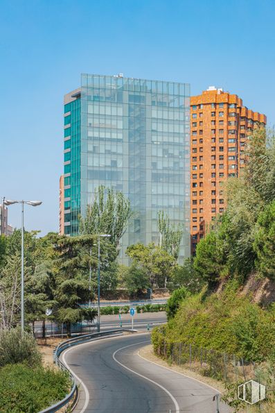 Office for rent at Torre Spínola, Cardenal Marcelo Spinola, 42, Chamartín, Madrid, 28016 with building, sky, plant, daytime, property, skyscraper, street light, tree, infrastructure and tower block around