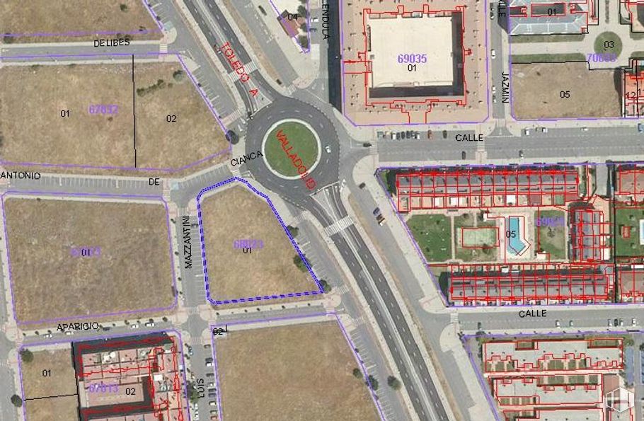 Land for sale at Calle Luis Mazzantini, Ávila, 05002 with property, map, infrastructure, urban design, land lot, line, road, landscape, transport hub and intersection around