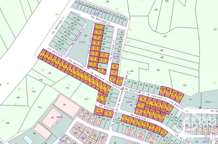 Land for sale at Sector 11, Las Ventas de Retamosa, Toledo, 45183 with 2d barcode, ecoregion, map, infrastructure, slope, rectangle, urban design, font, world and line around