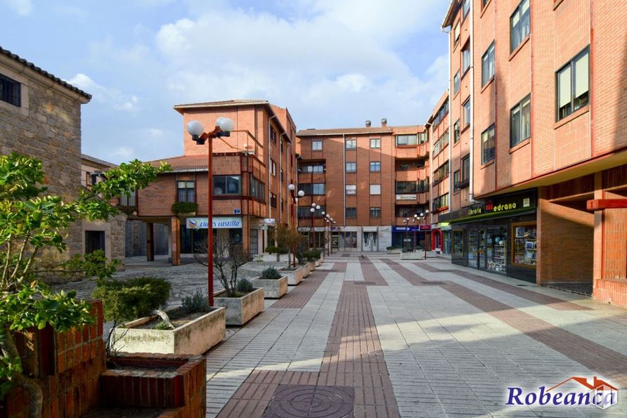 Retail for rent at Plaza de Santa Ana, Ávila, 05001 with building, window, sky, cloud, plant, road surface, urban design, condominium, neighbourhood and flowerpot around