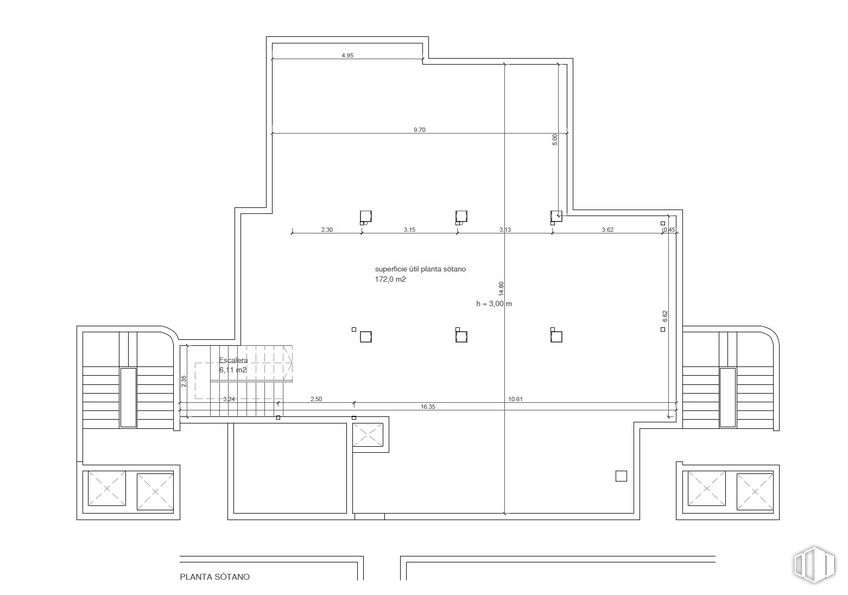 Local en alquiler y venta en Calle Julián Romea, 3, Chamberí, Madrid, 28003 con producto, rectángulo, esquemático, fuente, pendiente, paralelo, plan, plano de planta, diagrama y dibujo técnico alrededor