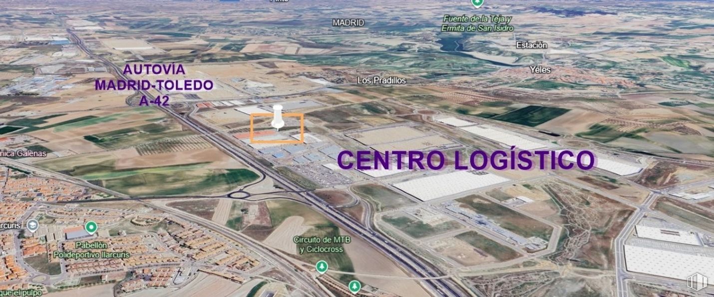 Industrial for sale at Polígono La Veredilla, Illescas, Toledo, 45200 with building, bird's-eye view, thoroughfare, aerial photography, controlled-access highway, highway, road junction, intersection, transport hub and project around