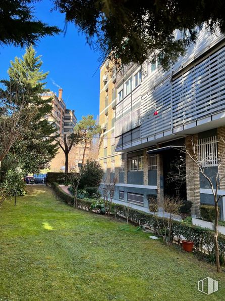 Oficina en venta en Zona Hispanoamérica, Chamartín, Madrid, 28016 con edificio, planta, ventana, cielo, árbol, diseño urbano, hierba, barrio, zona residencial y ocio alrededor