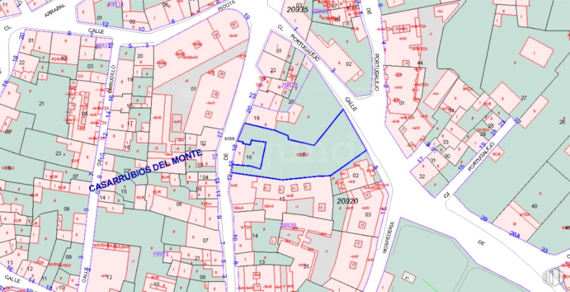 Suelo en venta en Zona Centro, Casarrubios del Monte, Toledo, 45950 con productos envasados, propiedad, ecorregión, mapa, infraestructura, lote de terreno, diseño urbano, mundo, esquema y barrio alrededor