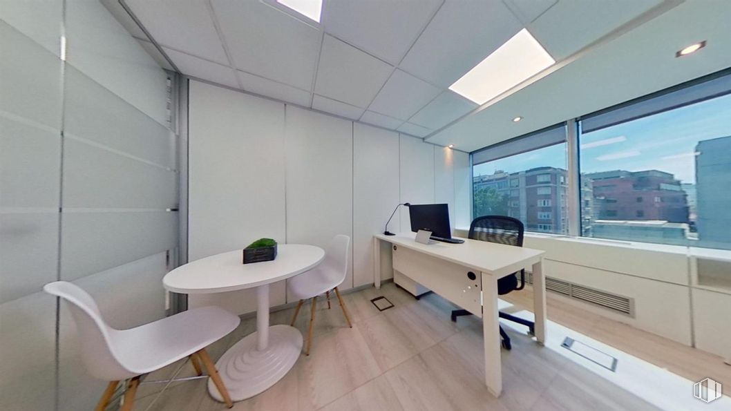 Office for rent at Paseo Castellana, Salamanca, Madrid, 28046 with chair, desk, light fixture, lighting, table, furniture, building, window, wood and couch around