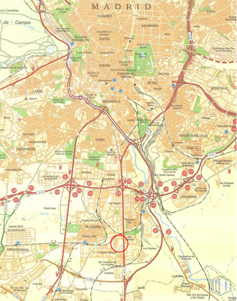 Suelo en venta en Calle San Dalmacio, 31, Villaverde, Madrid, 28021 con ecorregión, mapa, mundo, atlas, paralelo, planta terrestre y captura alrededor