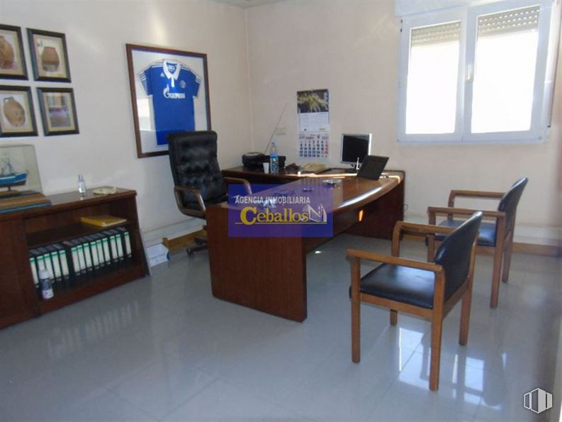 Industrial for sale at Calle Lepanto, Guadalajara, 19004 with chair, window, desk, cabinetry, picture frame, table, furniture, floor, flooring and wood around