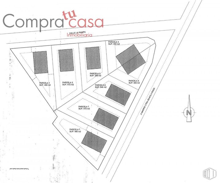 Land for sale at Calle Rampa,16 , Navafría, Segovia, 40161 with font, rectangle, parallel, pattern, plan, schematic, facade, drawing, building and illustration around