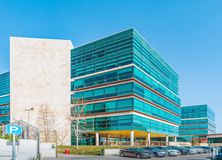 Office for rent at Trianon, Vía Poblados, 9 - 11, Hortaleza, Madrid, 28033 with building, car, sky, wheel, daytime, tire, tower block, condominium, urban design and skyscraper around