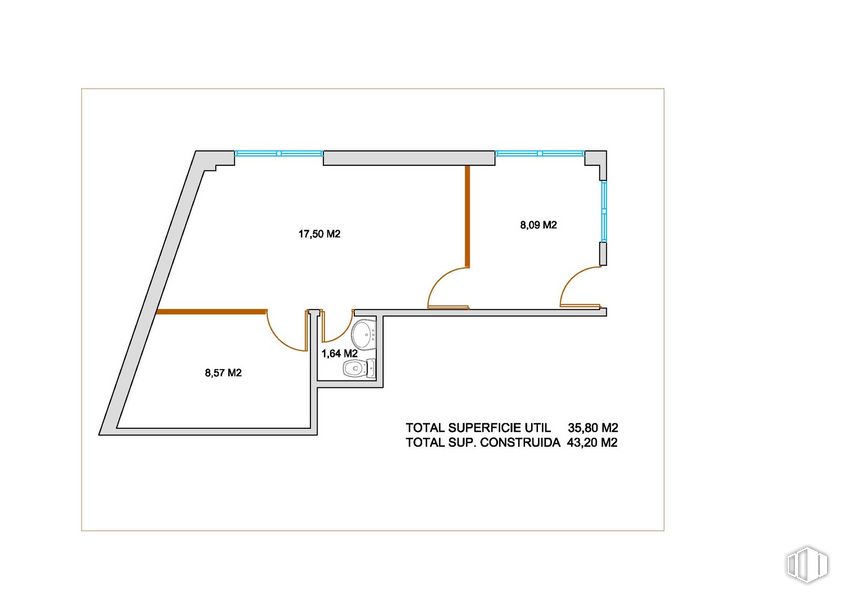 Retail for sale at Calle Panadería, 2, El Escorial, Madrid, 28280 with schematic, rectangle, font, parallel, slope, plan, floor plan, diagram and technical drawing around